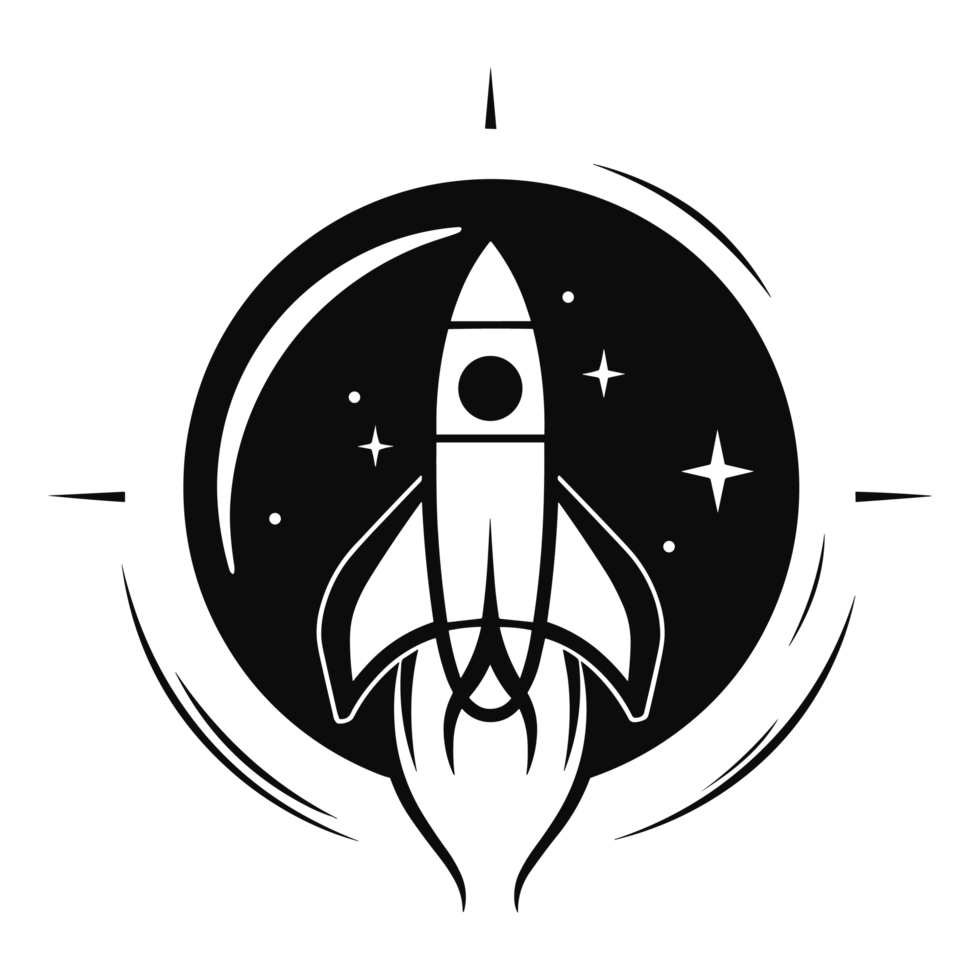 Beautiful Rocket Silhouette - png