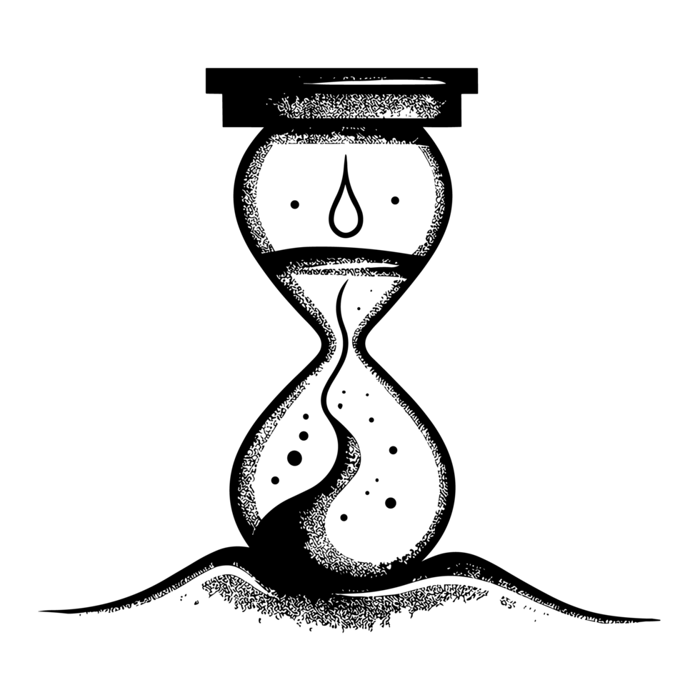 Sand Clock Silhouette - png