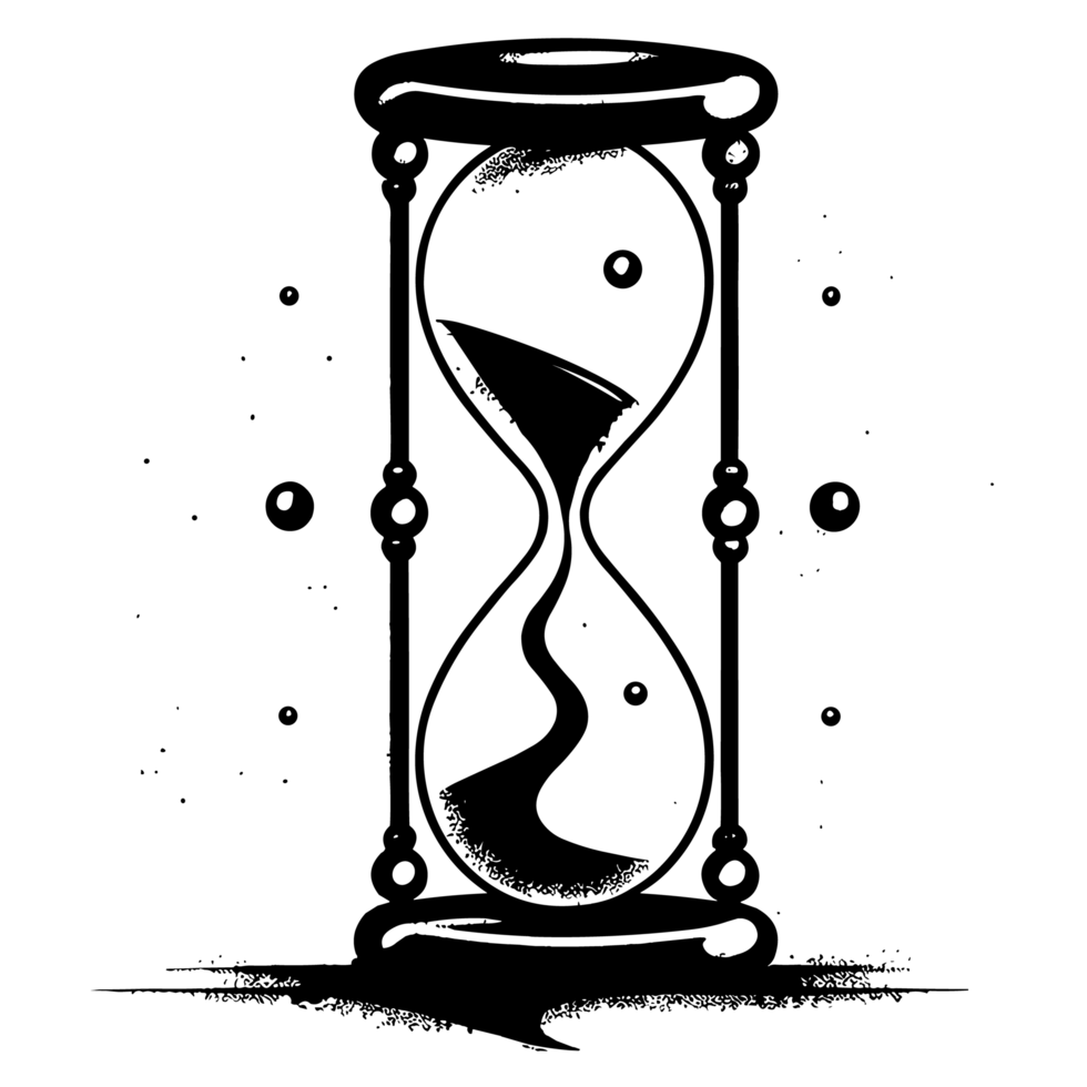 Sand Clock Silhouette - png