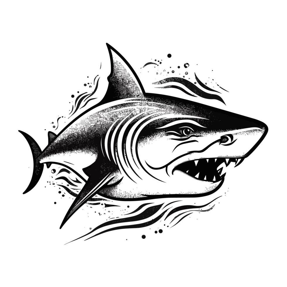 Beautiful Shark Silhouette - png