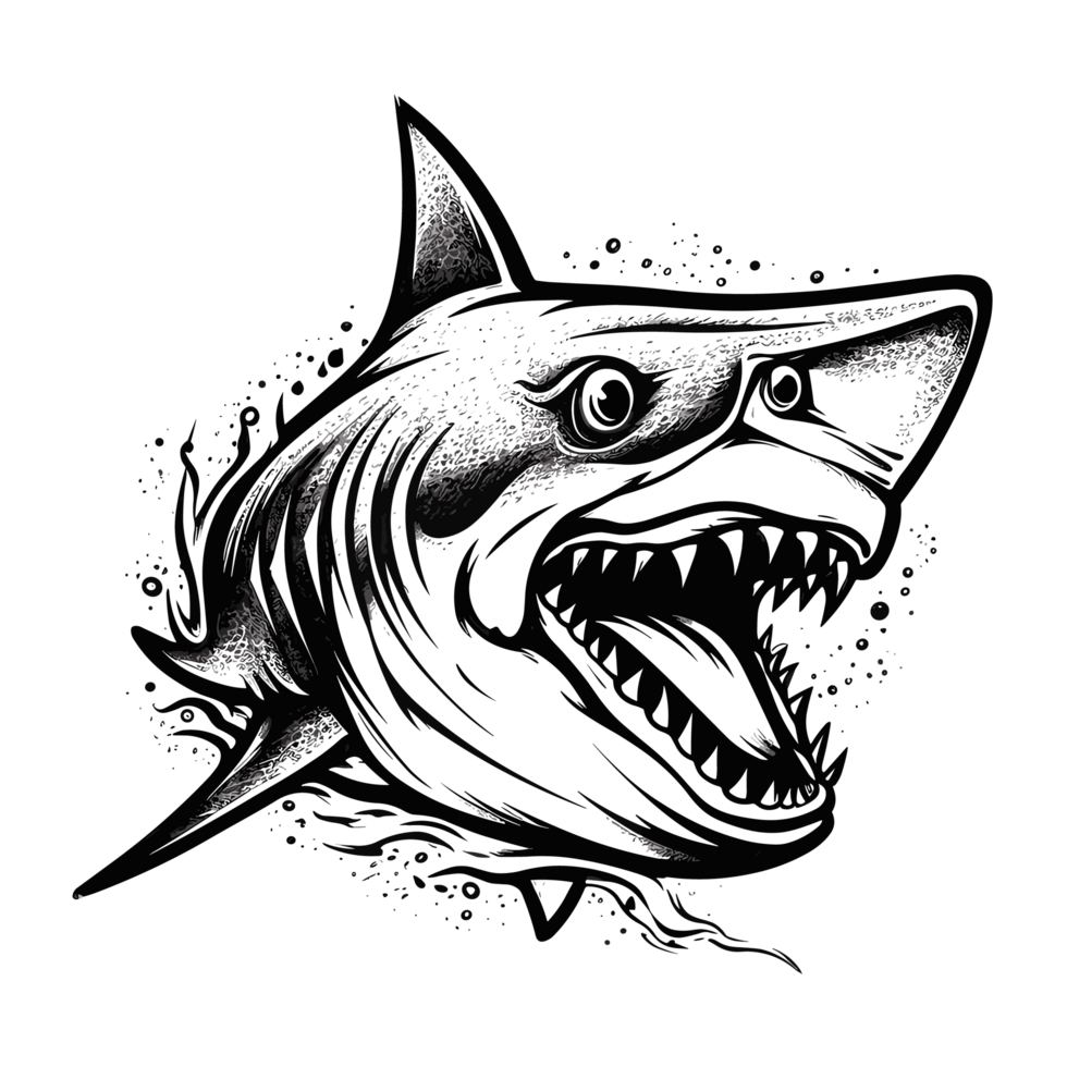 Beautiful Shark Silhouette - png