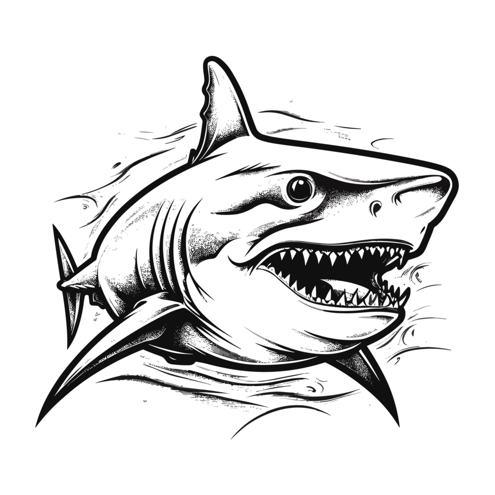 Beautiful Shark Silhouette - png