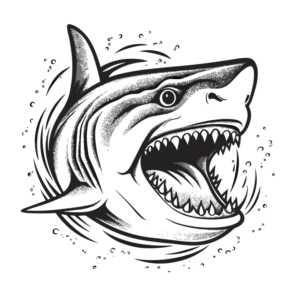 Beautiful Shark Silhouette - png