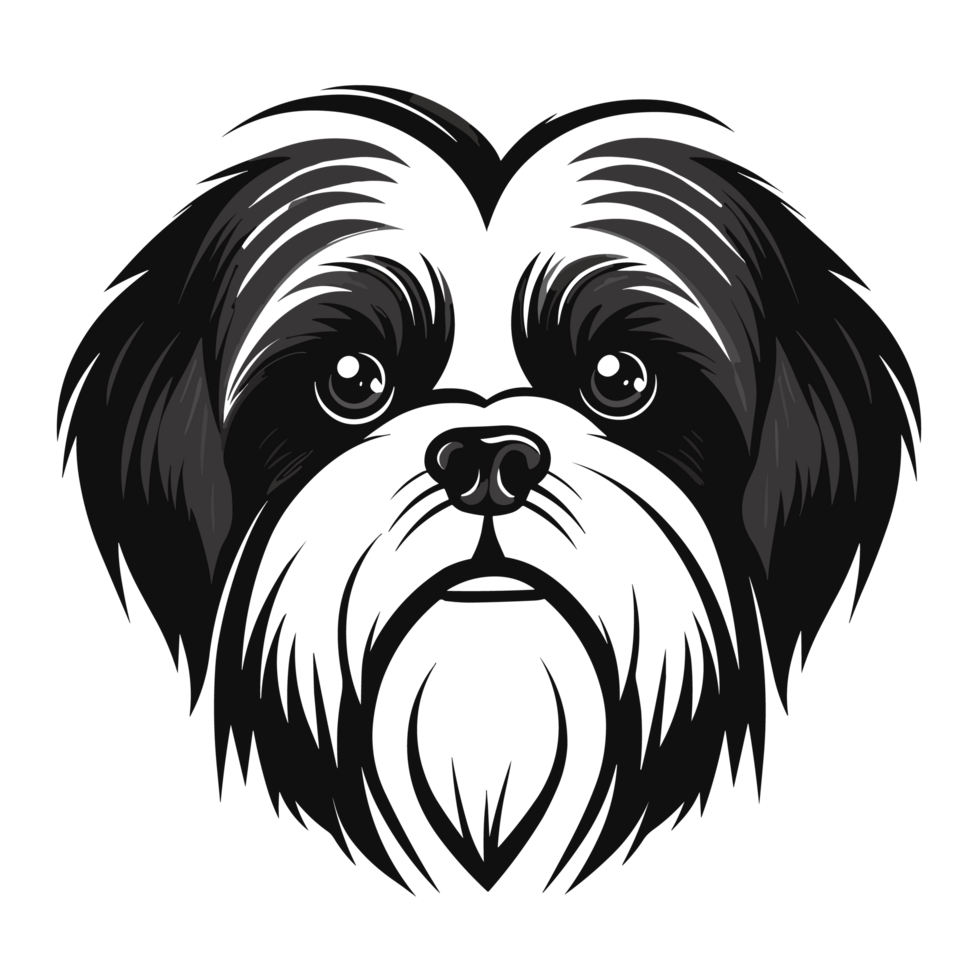 shih tzu silueta - generativo ai png