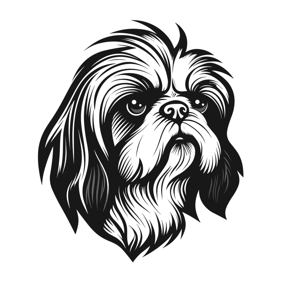 Shih Tzu Silhouette - png