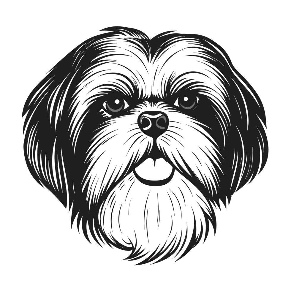 Shih Tzu Silhouette - png