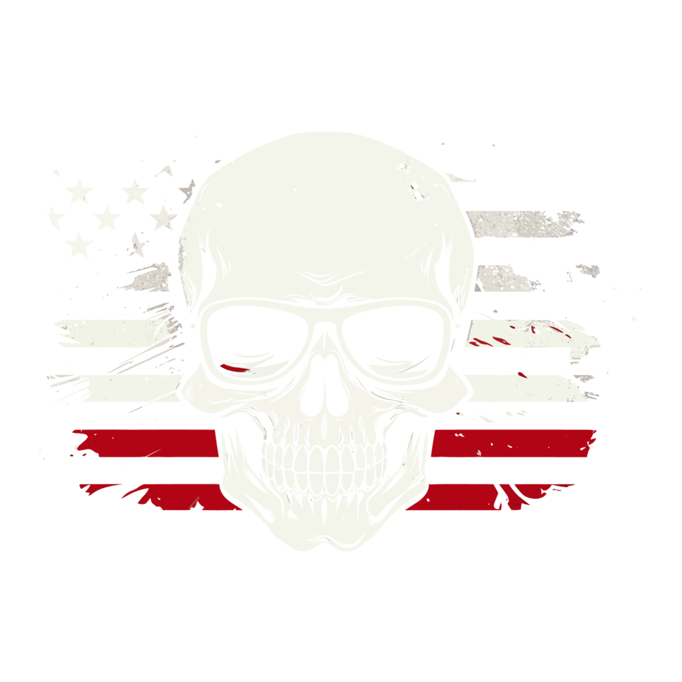 USA Flag Skull - png