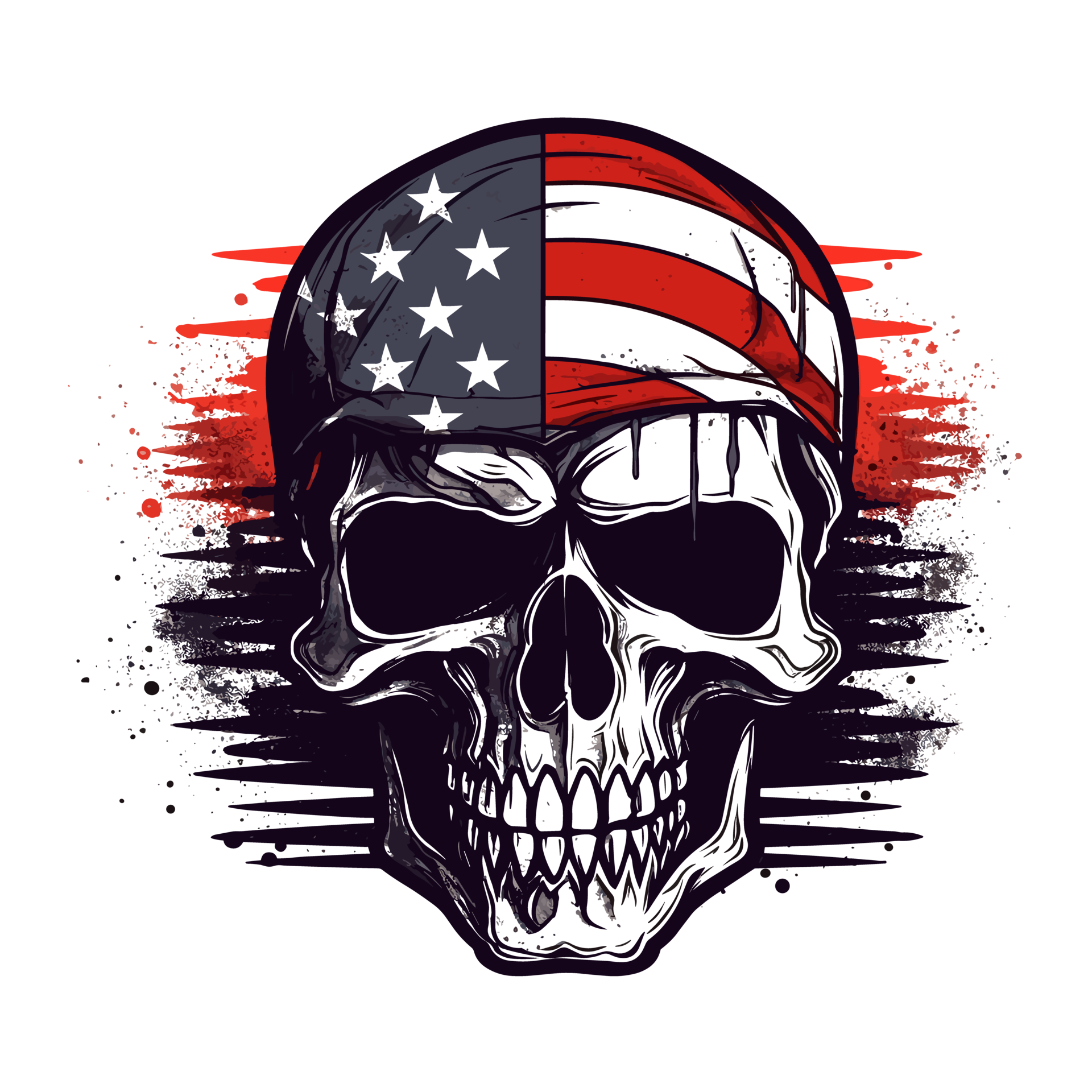 USA Flag Skull 26911932 PNG