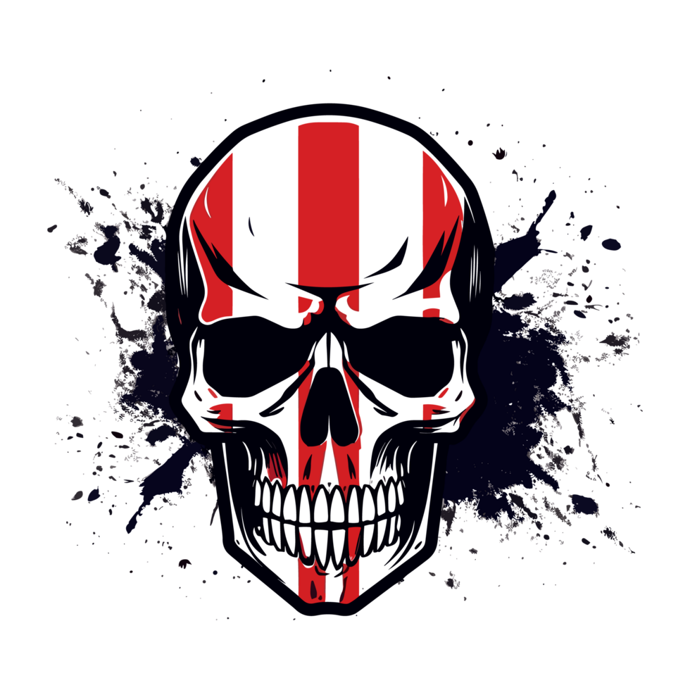 USA Flag Skull - png