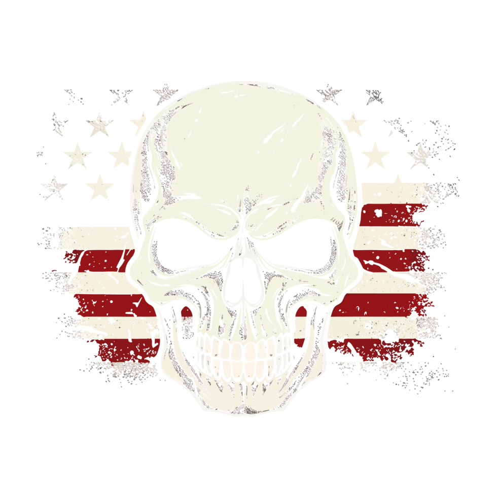 USA Flag Skull - png