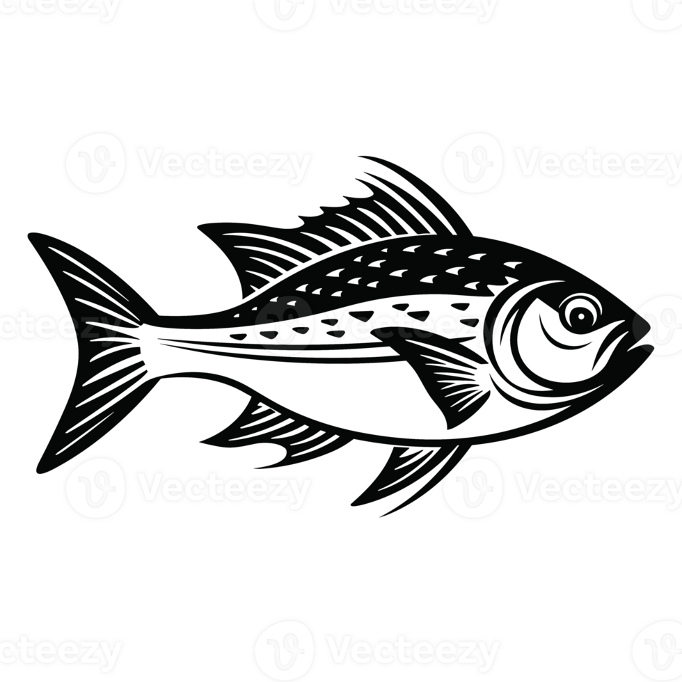 Beautiful Fish Silhouette - Generative Ai png
