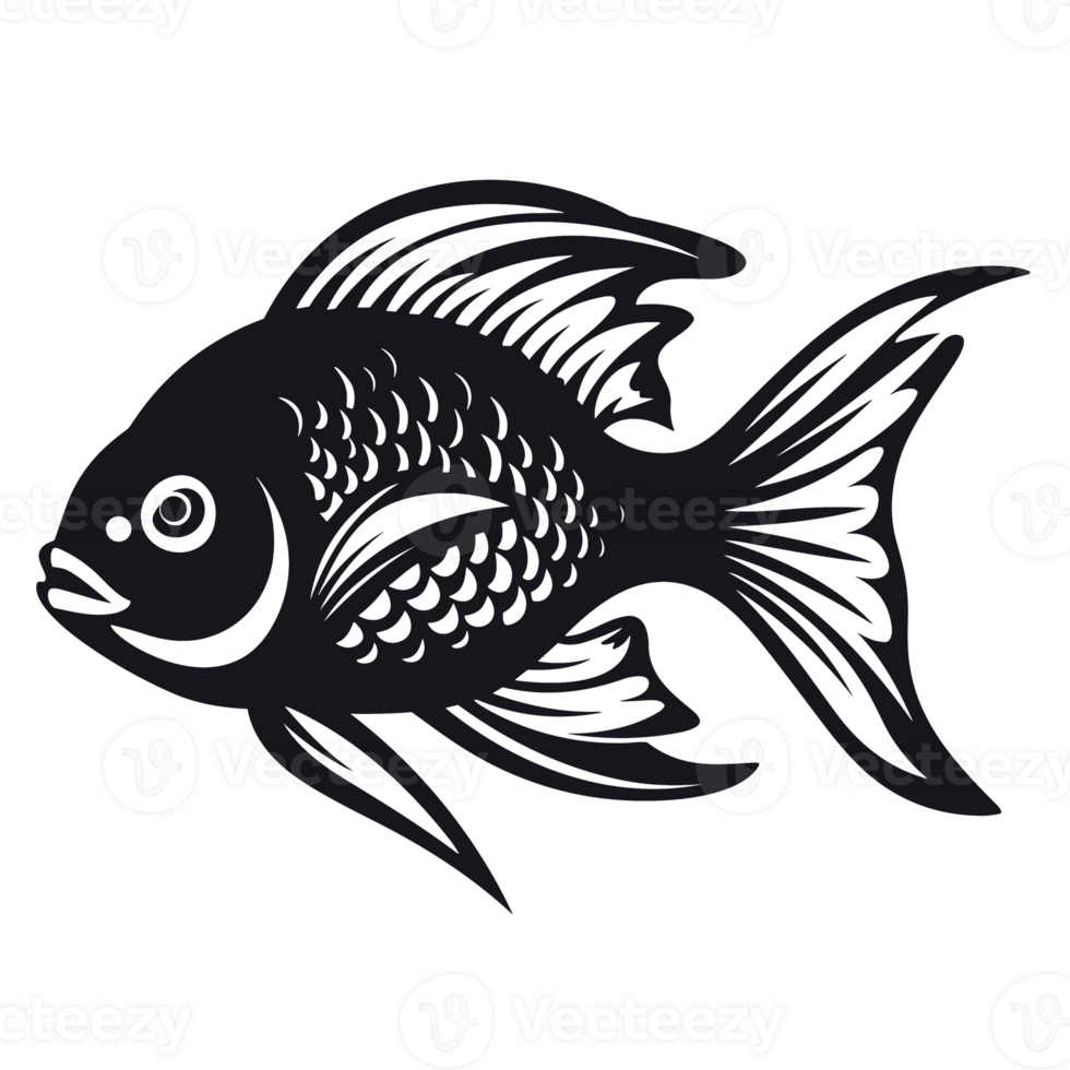 Beautiful Fish Silhouette - Generative Ai png