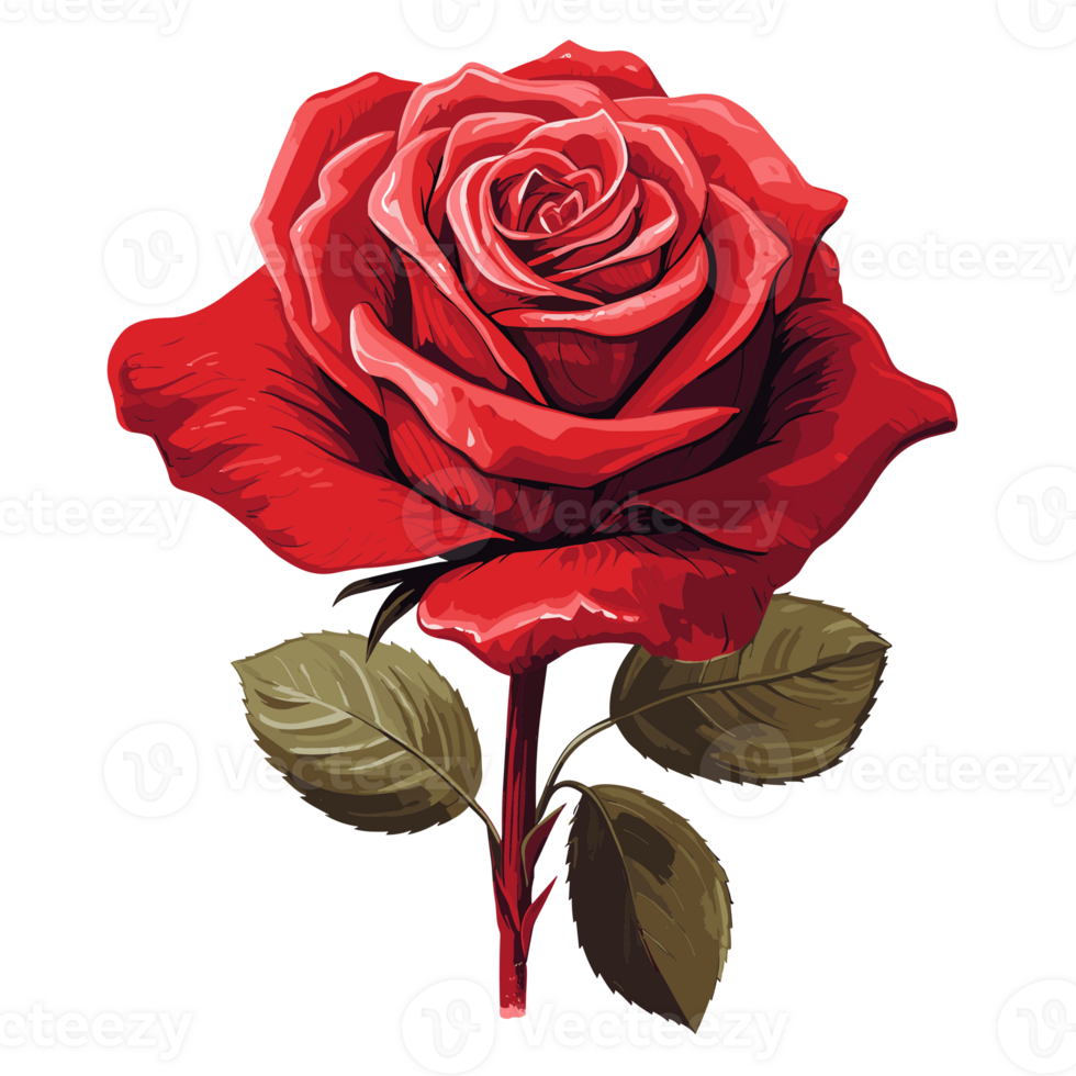 red rose on white background png