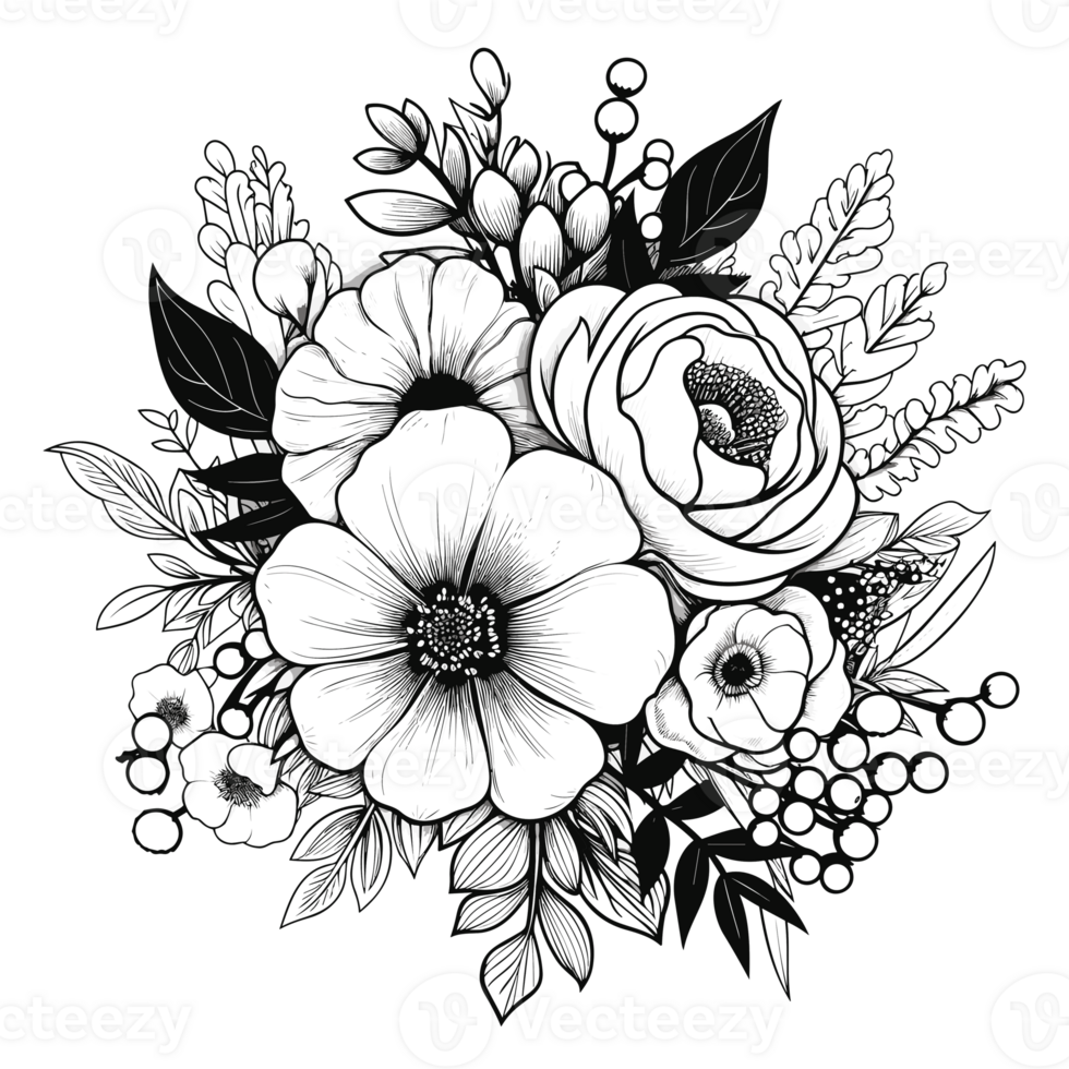 Beautiful Flower Design - Generative Ai png