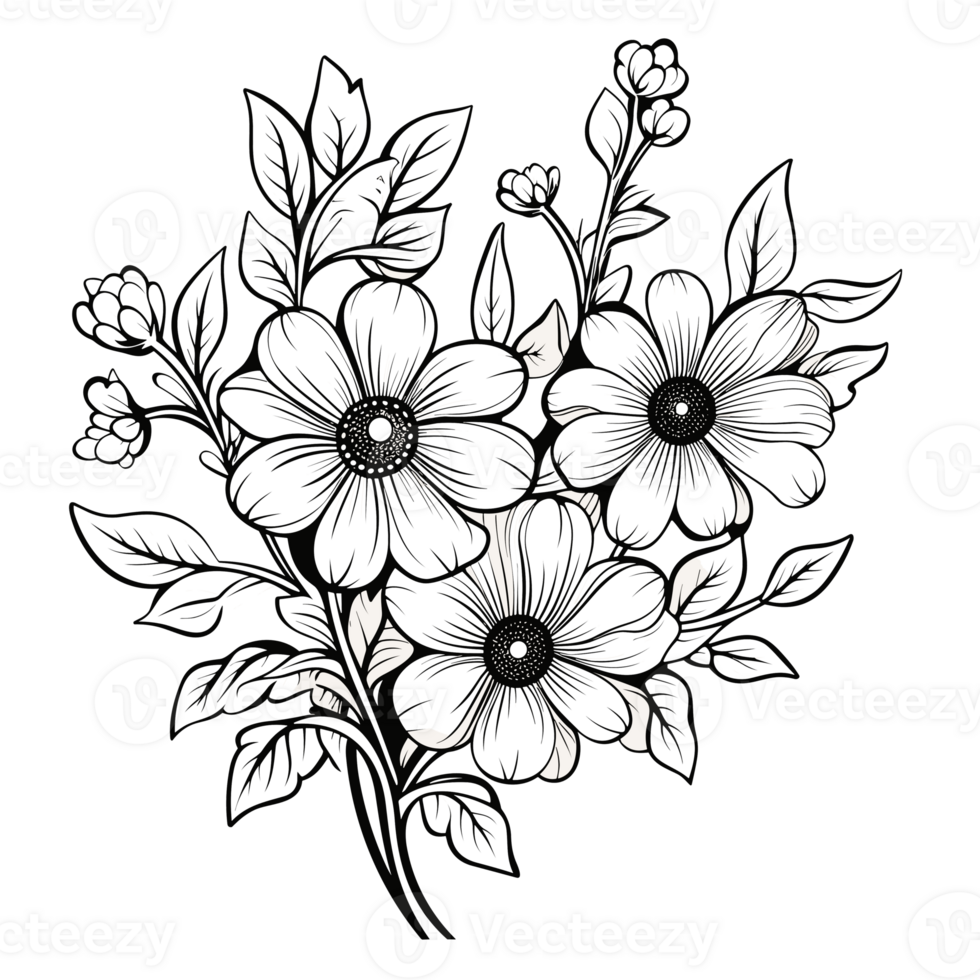 Beautiful Flower Design - Generative Ai png