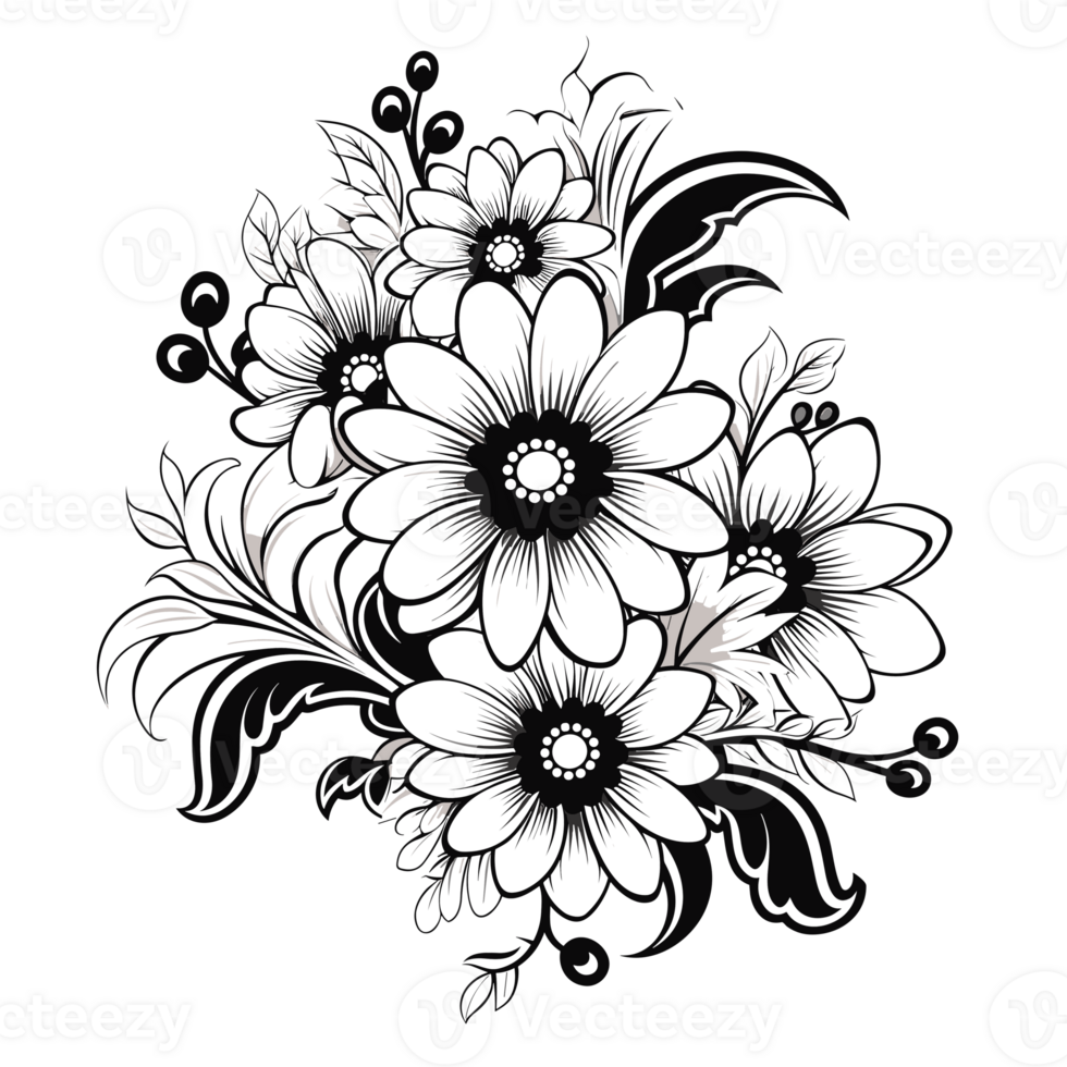 Beautiful Flower Design - Generative Ai png