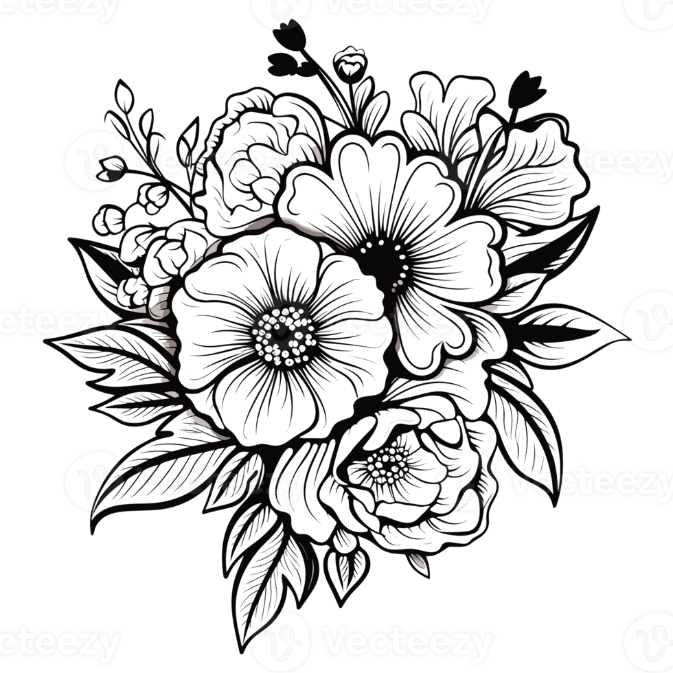 Beautiful Flower Design - Generative Ai png