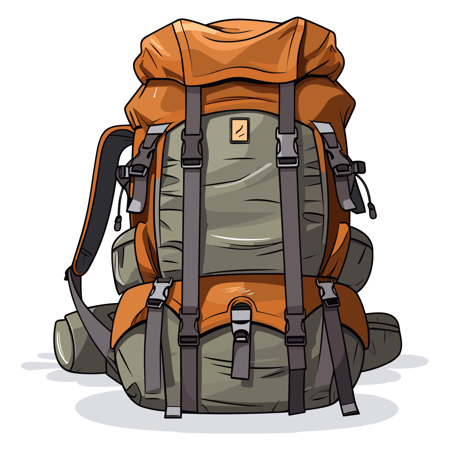 Hiking clipart illustration depicting a hiker with a backpack, enjoying the  scenic view of a waterfall in a lush forest. AI Generated 26674671 PNG