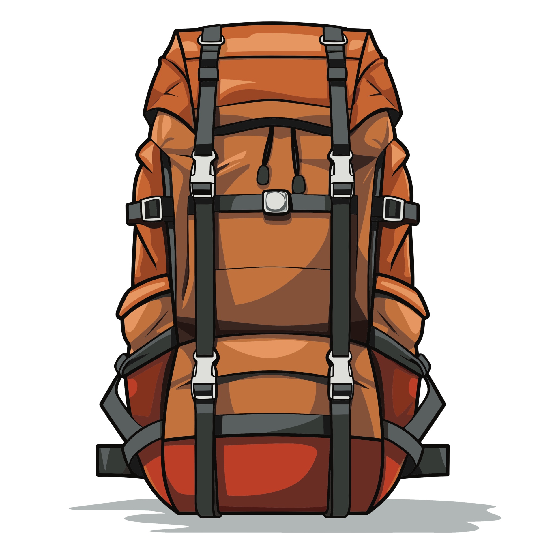 Hiking clipart illustration depicting a hiker with a backpack, enjoying the  scenic view of a waterfall in a lush forest. AI Generated 26674671 PNG