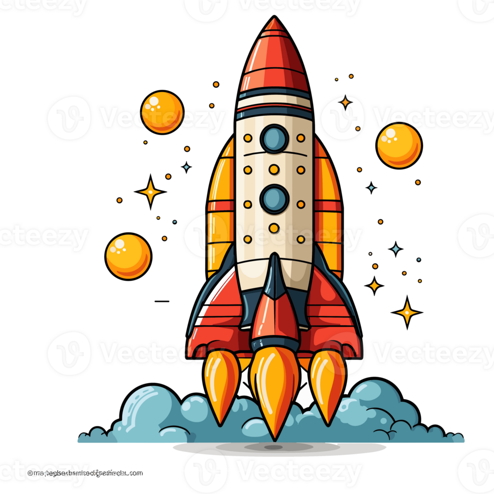 Beautiful Rocket Clipart - Generative Ai png