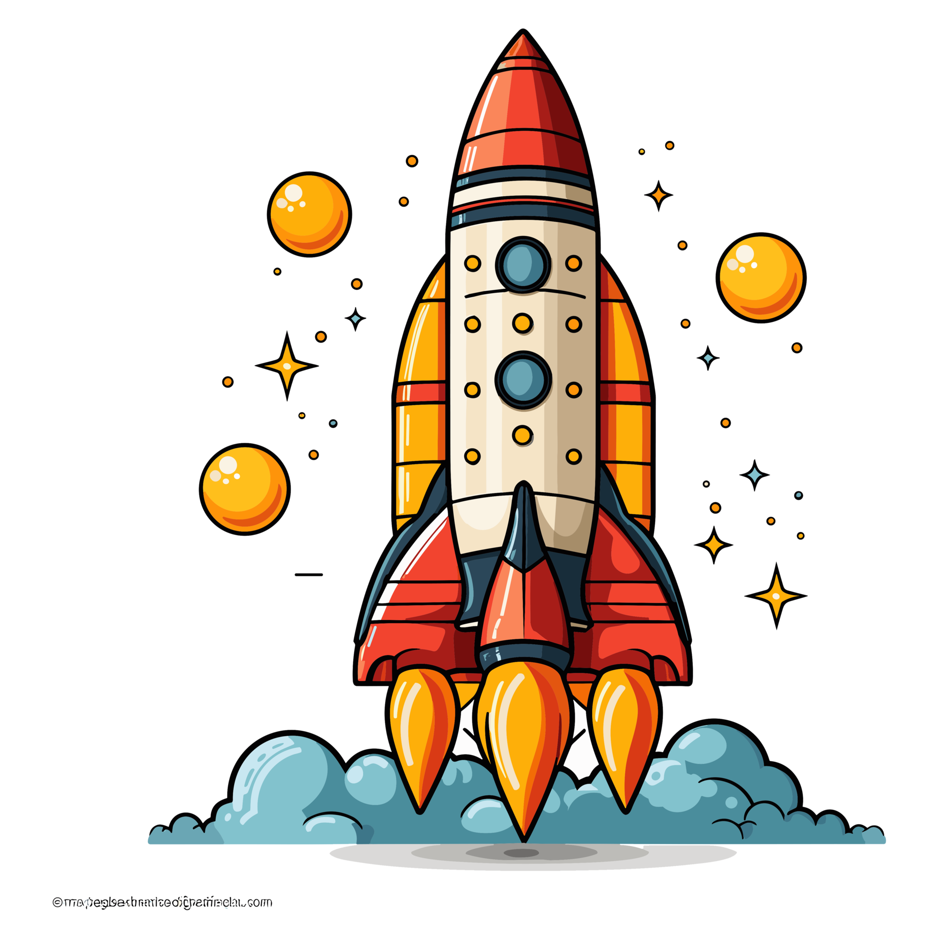 Beautiful Rocket Clipart - Generative Ai 26912716 PNG