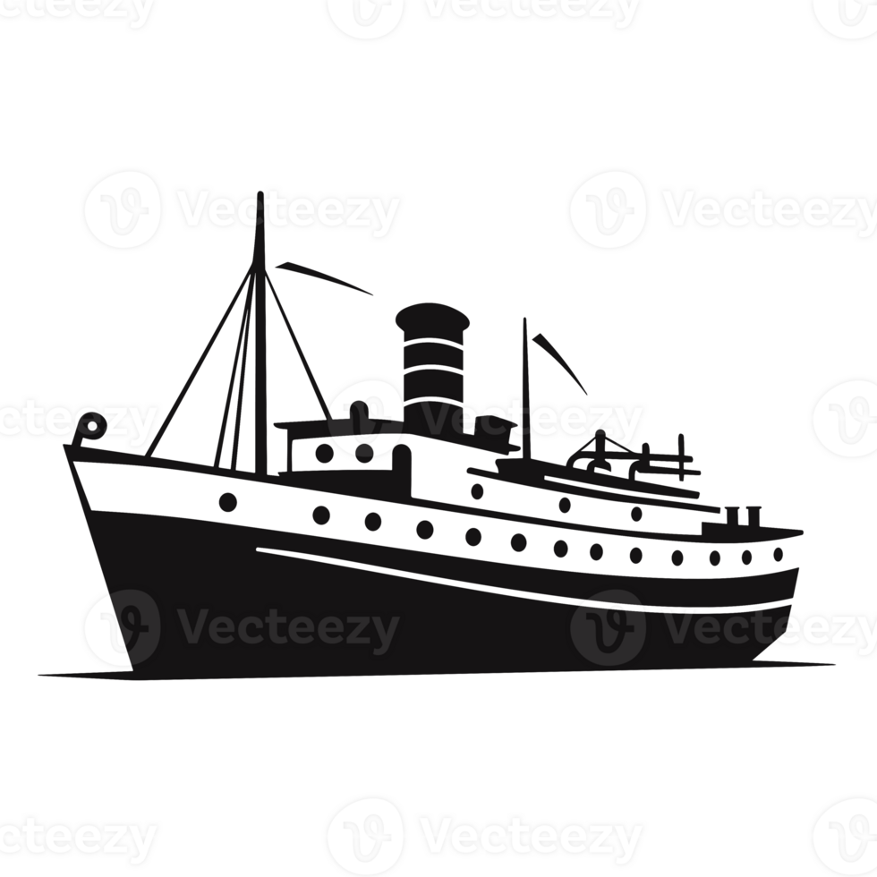 Beautiful Ship Silhouette - Generative Ai png