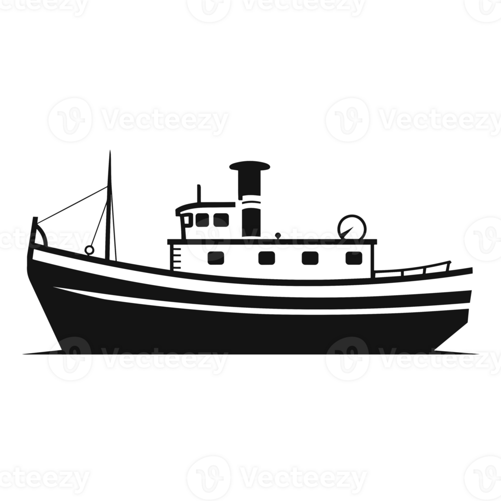 Beautiful Ship Silhouette - Generative Ai png