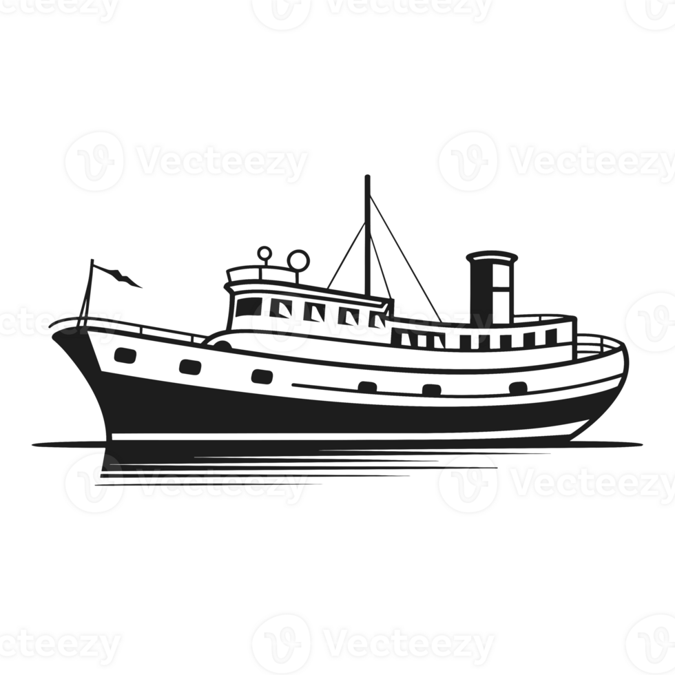 Beautiful Ship Silhouette - Generative Ai png