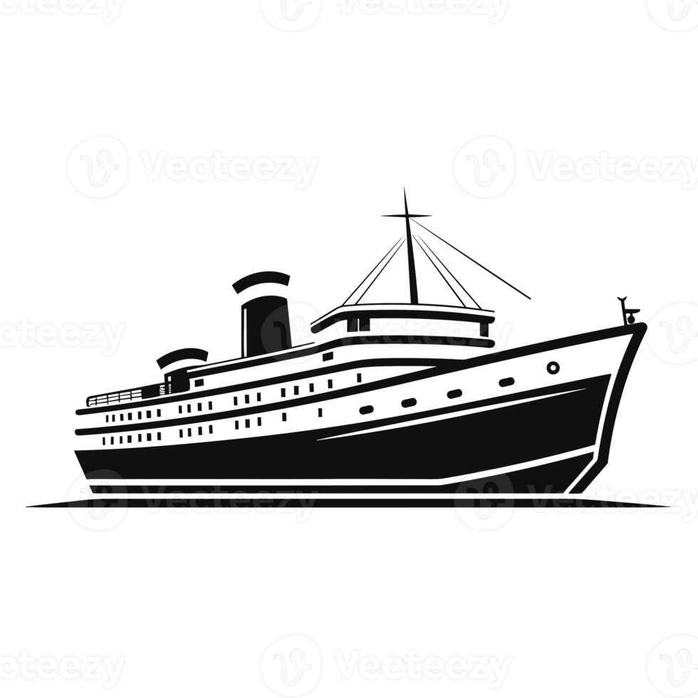 Beautiful Ship Silhouette - Generative Ai png