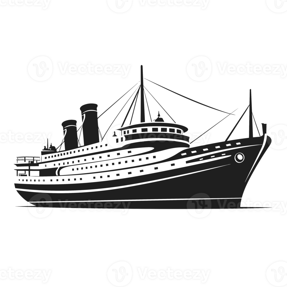 Beautiful Ship Silhouette - Generative Ai png