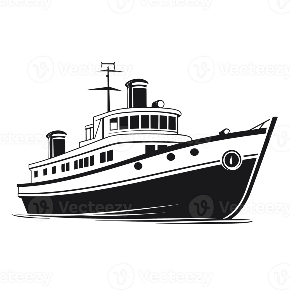 Beautiful Ship Silhouette - Generative Ai png