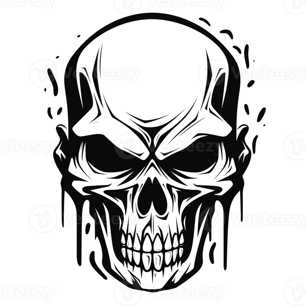 Beautiful Skull Silhouette - Generative Ai png