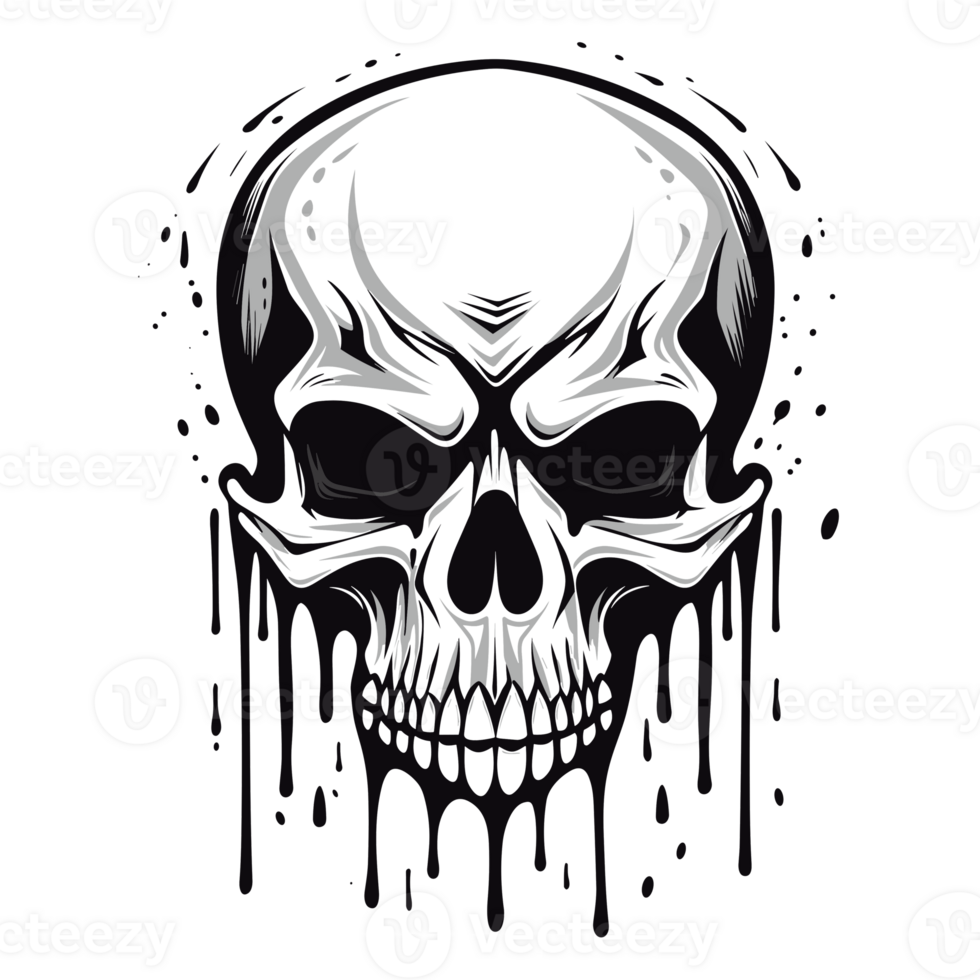 Beautiful Skull Silhouette - Generative Ai png