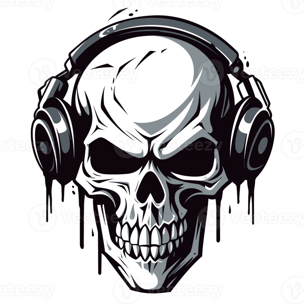 Beautiful Skull Silhouette - Generative Ai png