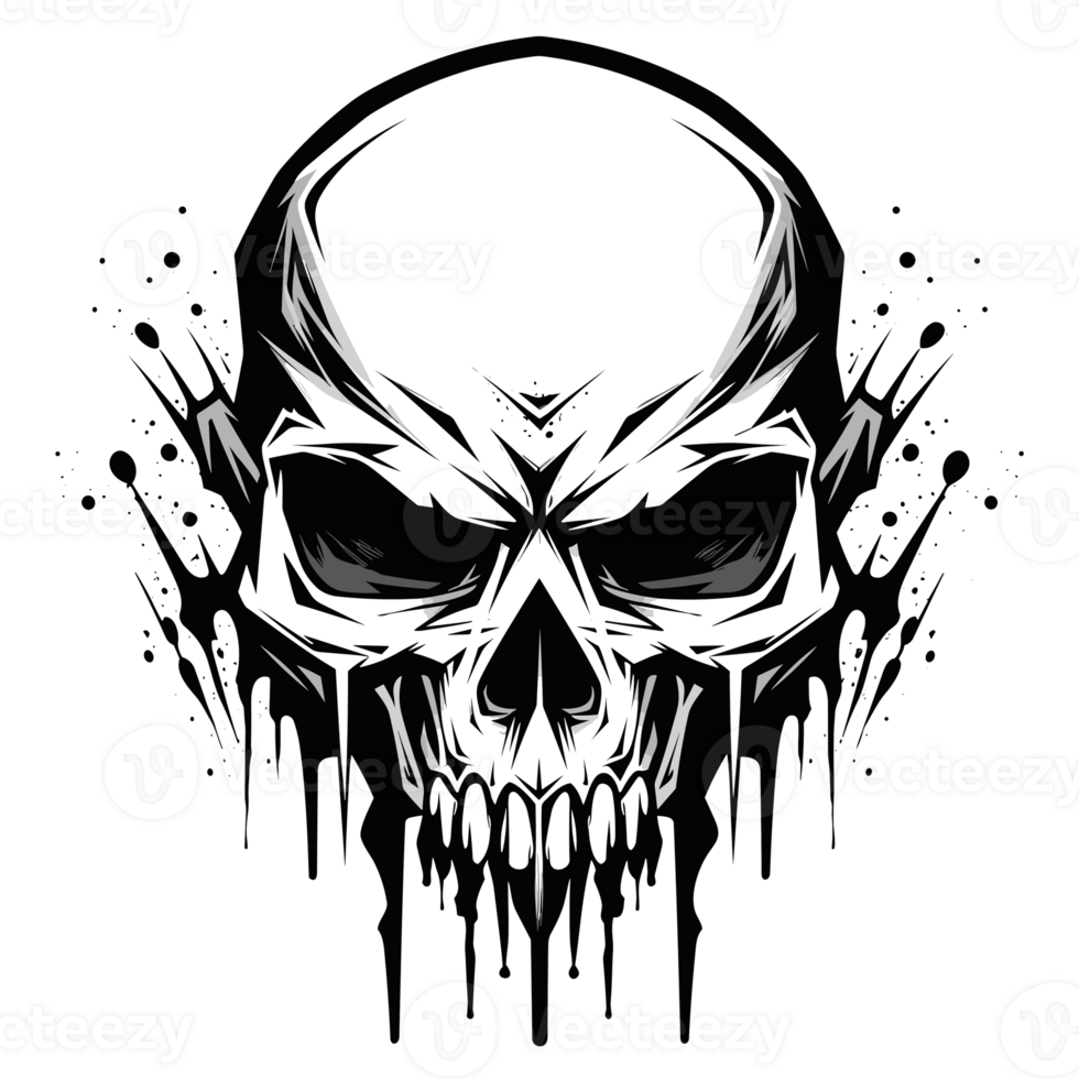 Beautiful Skull Silhouette - Generative Ai png
