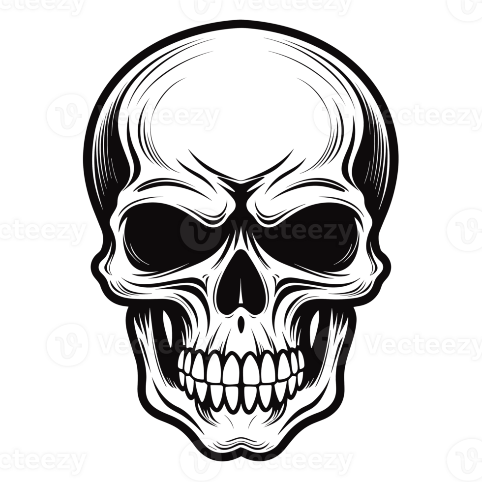 Beautiful Skull Silhouette - Generative Ai png