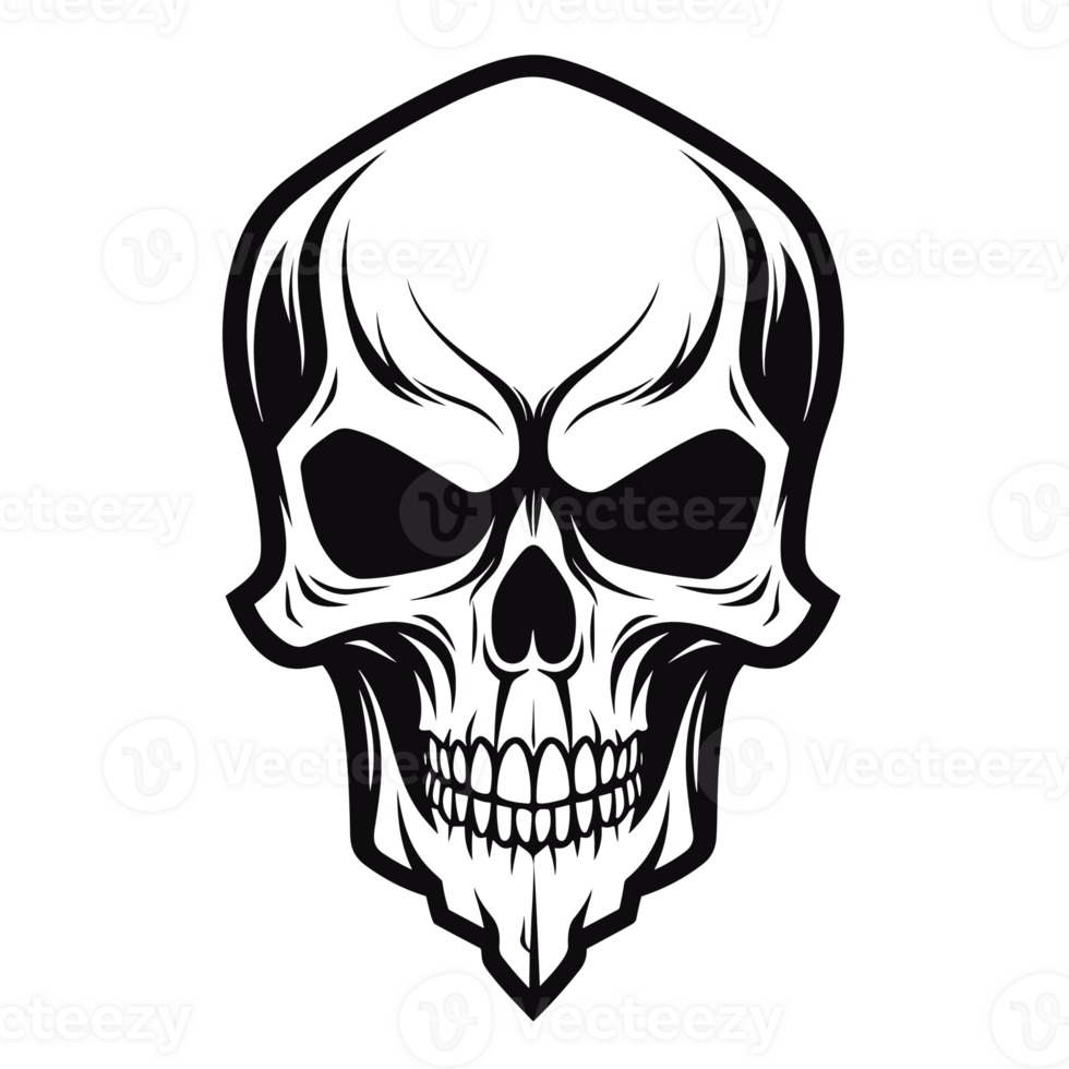 Beautiful Skull Silhouette - Generative Ai png
