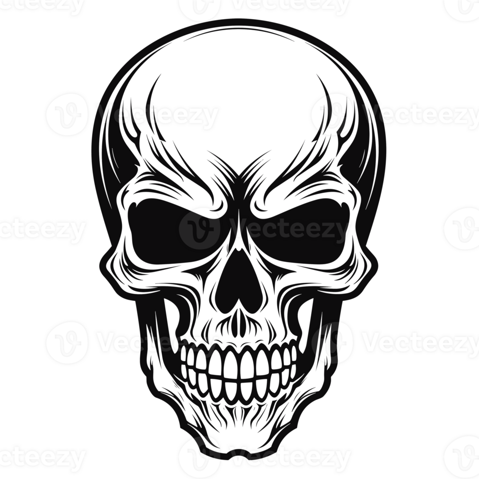Beautiful Skull Silhouette - Generative Ai png