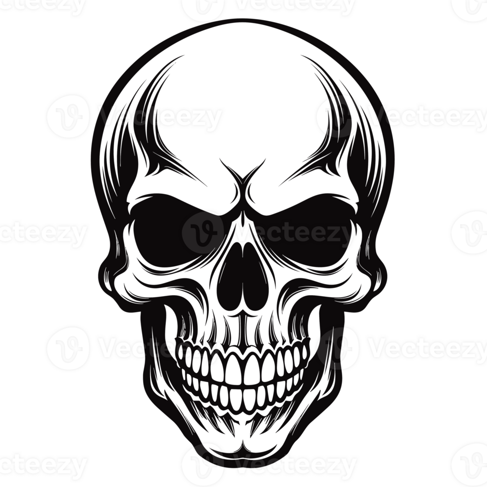 Beautiful Skull Silhouette - Generative Ai png