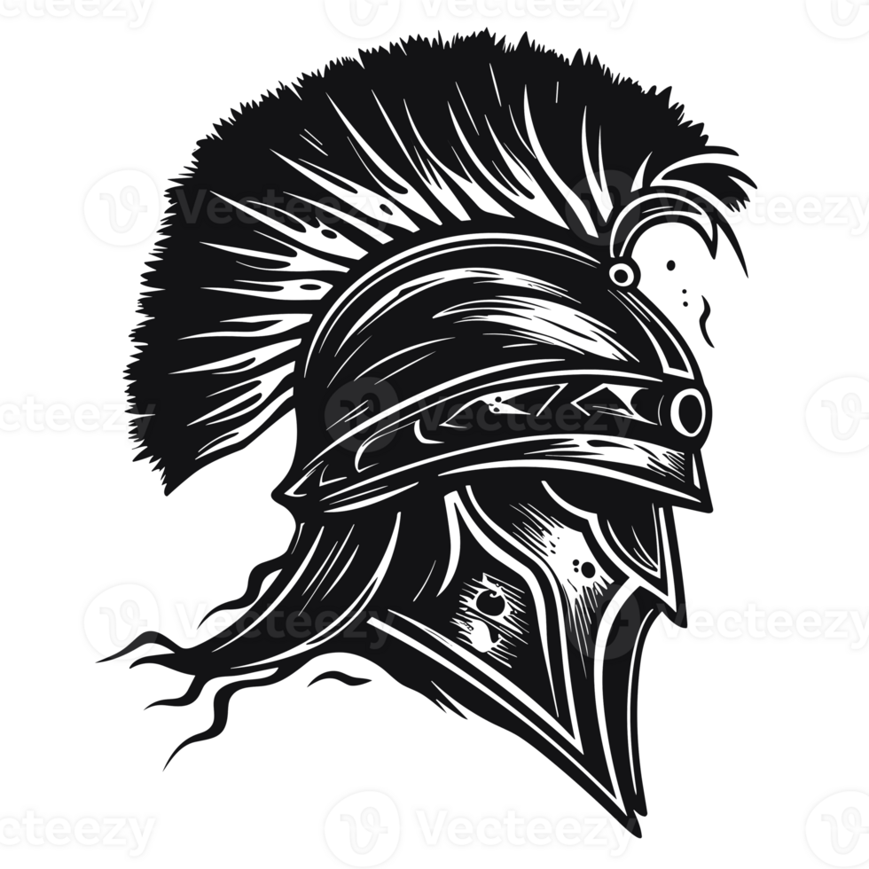 Spartan Helmet Silhouette - Generative Ai png