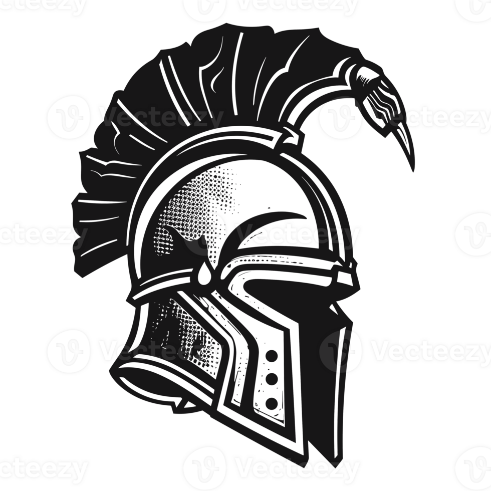 Spartan Helmet Silhouette - Generative Ai png
