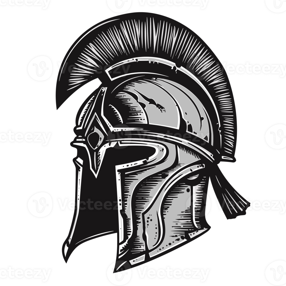 Spartan Helmet Silhouette - Generative Ai png