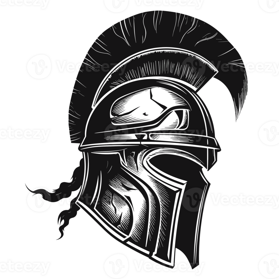 Spartan Helmet Silhouette - Generative Ai png