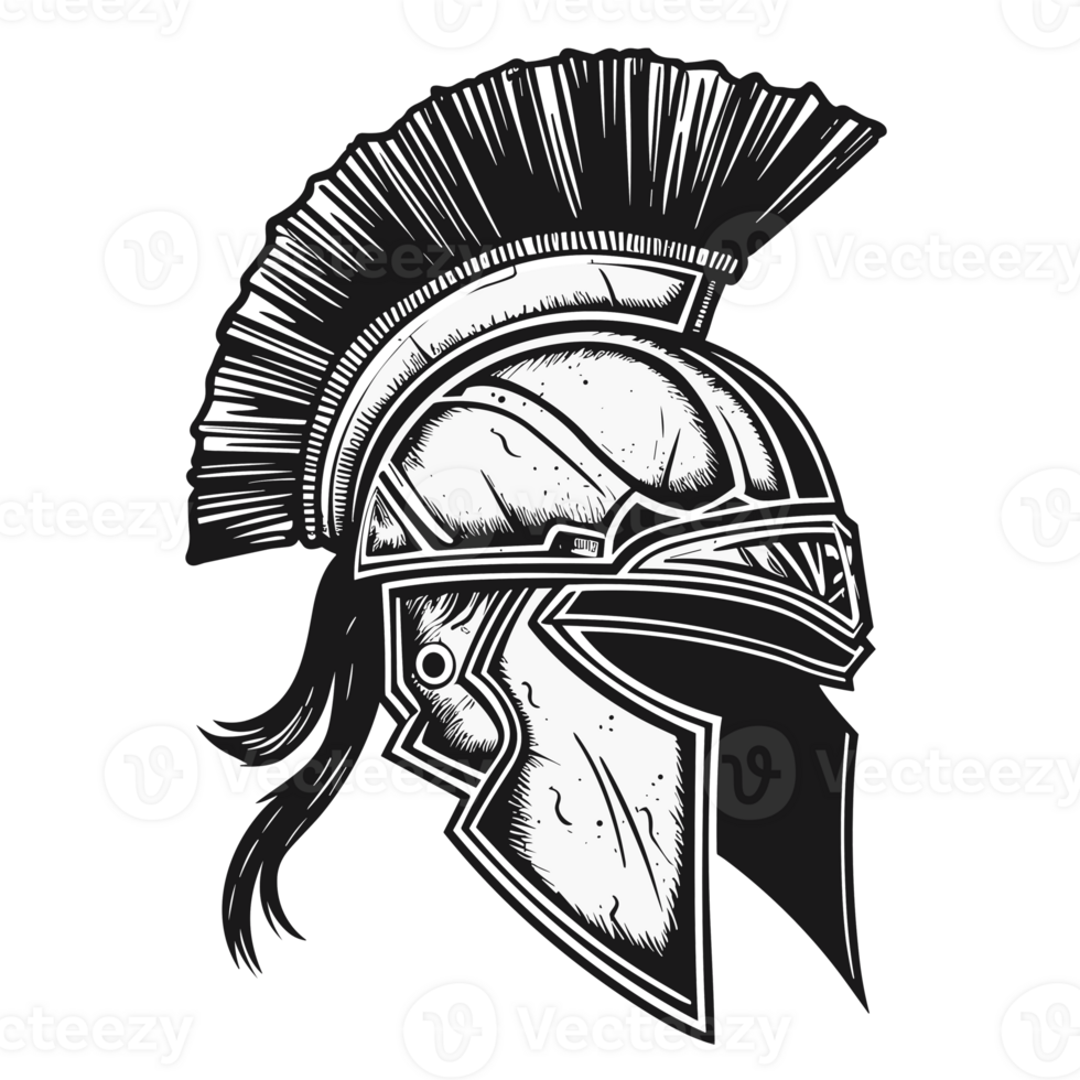 Spartan Helmet Silhouette - Generative Ai png