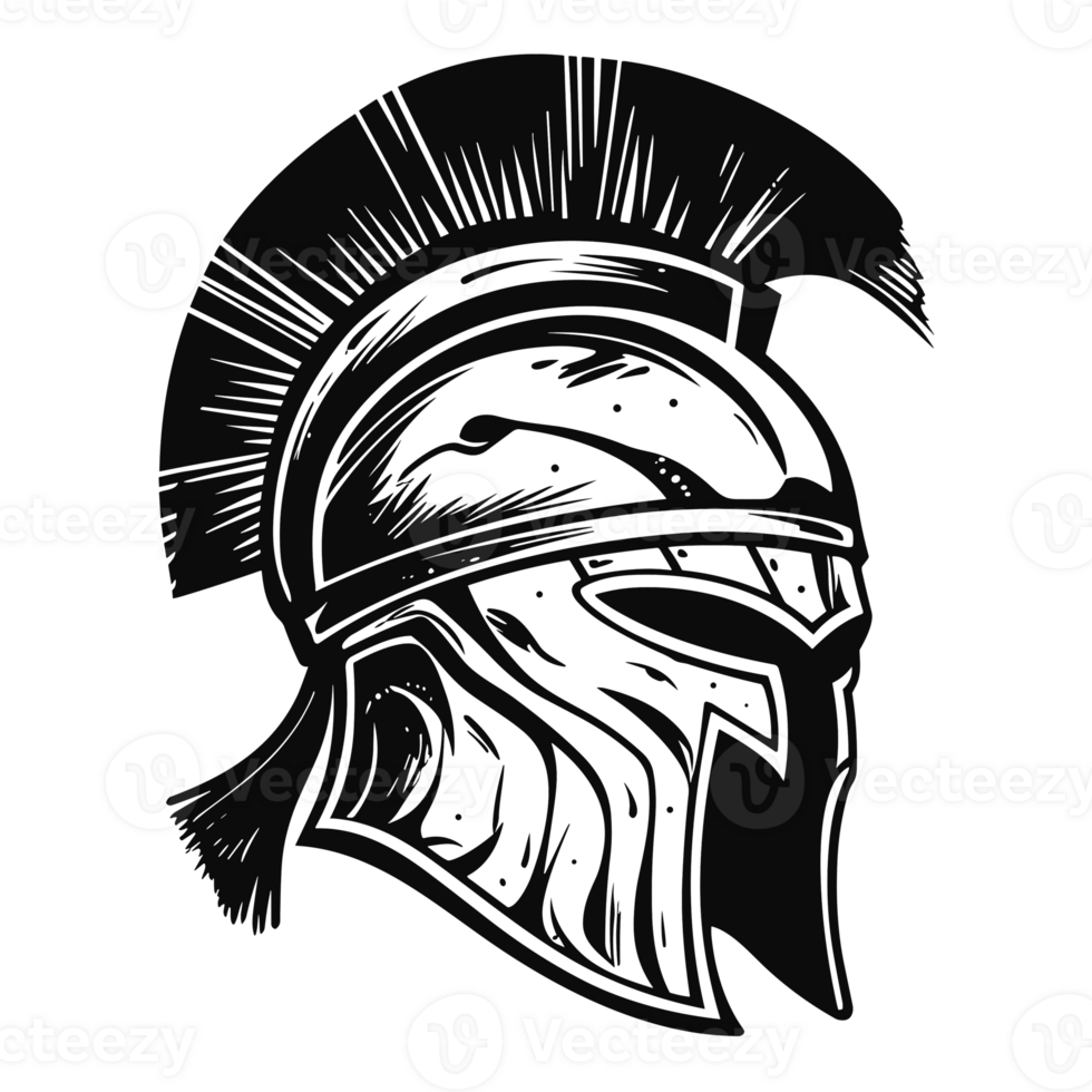 Spartan Helmet Silhouette - Generative Ai png