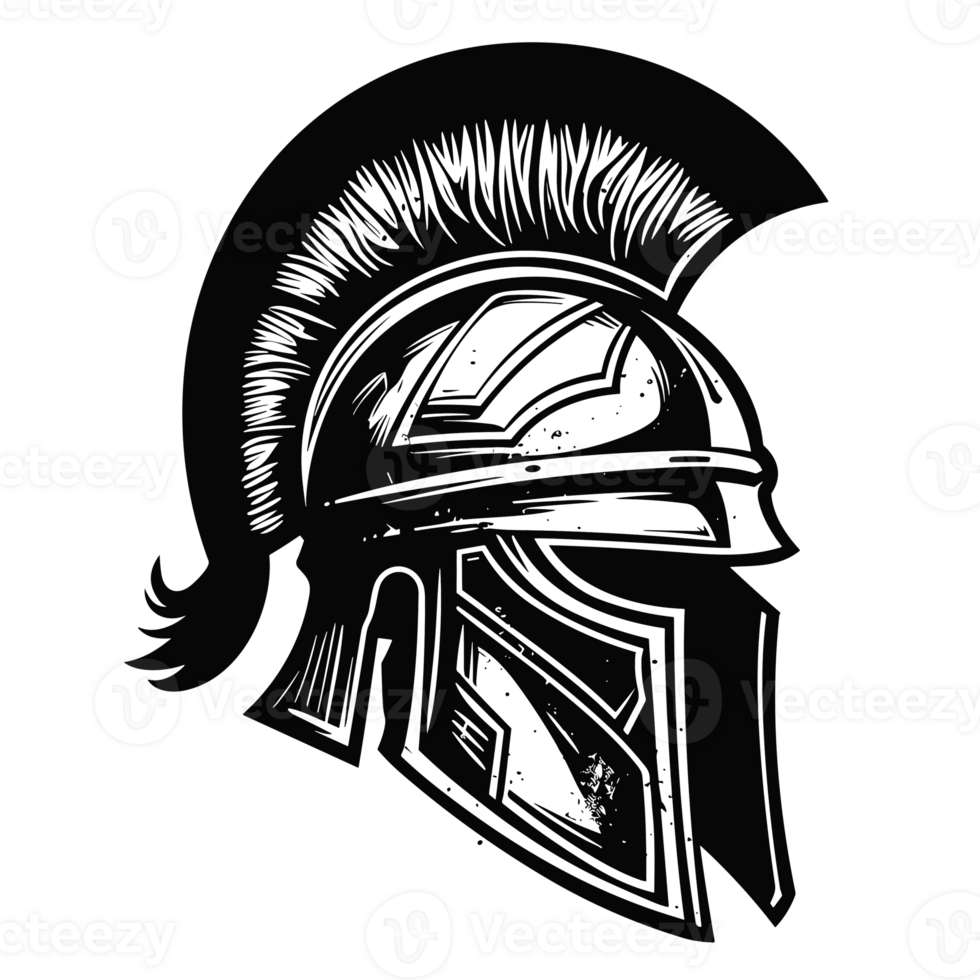 Spartan Helmet Silhouette - Generative Ai png