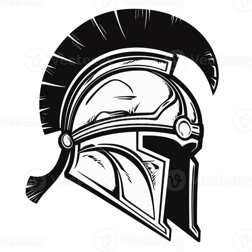 Spartan Helmet Silhouette - Generative Ai png