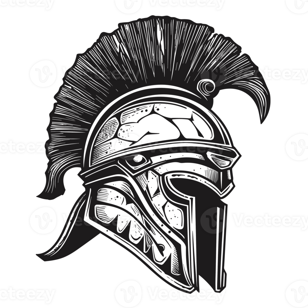 Spartan Helmet Silhouette - Generative Ai png
