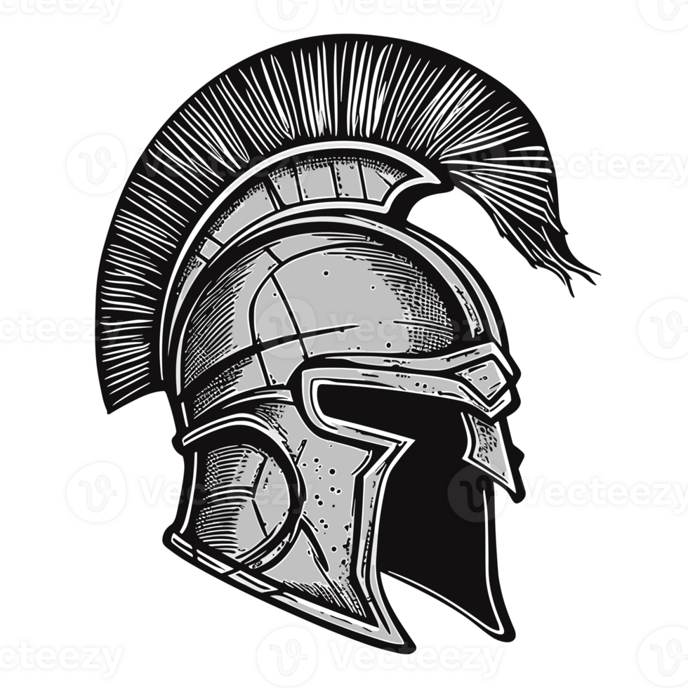 Spartan Helmet Silhouette - Generative Ai png