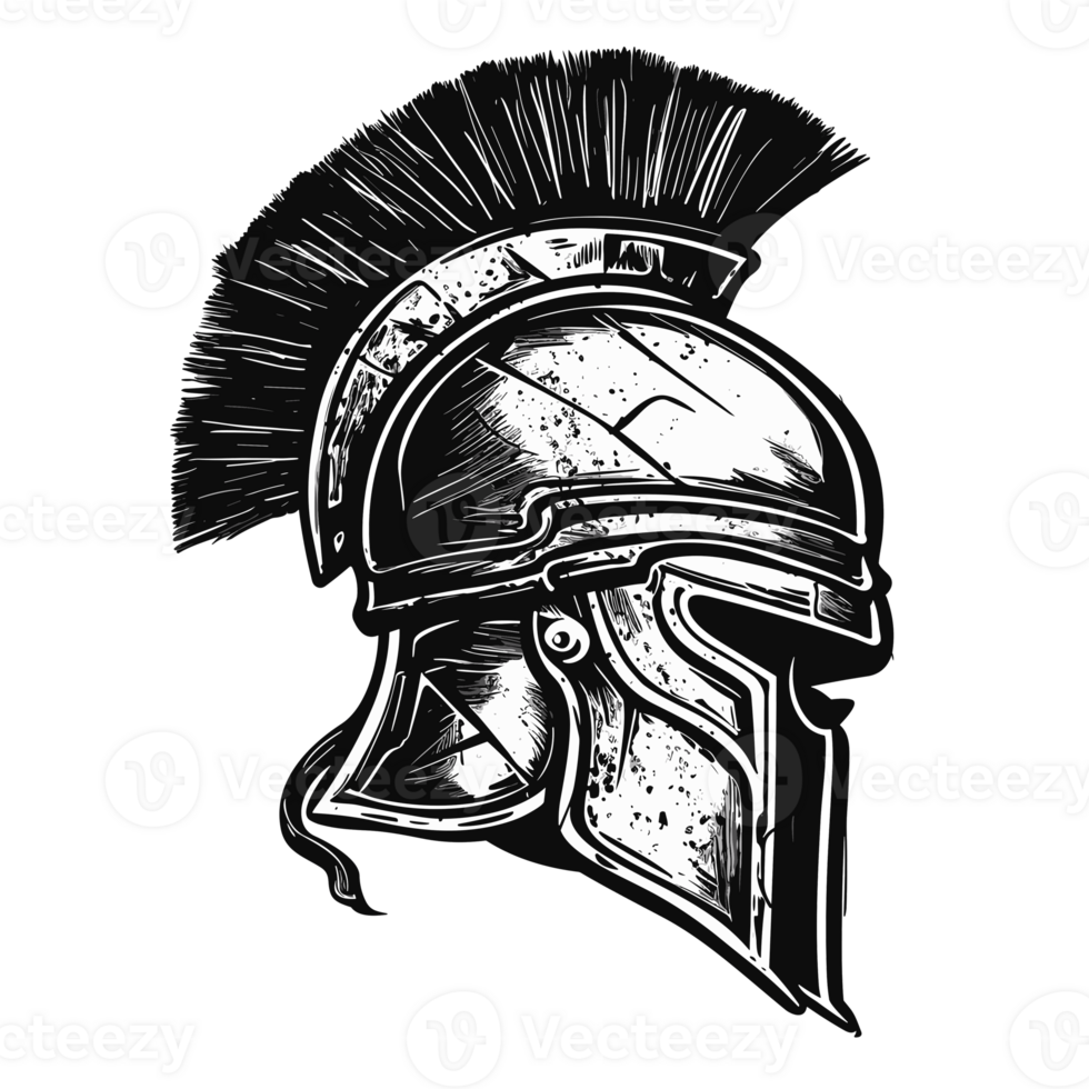 Spartan Helmet Silhouette - Generative Ai png